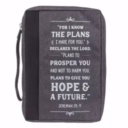 Large Gray I Know the Plans Bible Cover Value