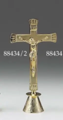 9 1/2 inch Brass Standing Crucifix