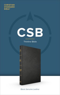 CSB Thinline Bible, Black Genuine Leather