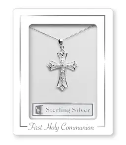 Communion Silver Necklet/Open Crucifix