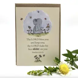 The Lord Bless You Elephant Keepsake Card