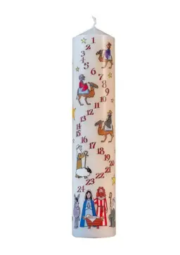 20cm x 5.5cm Nativity Pillar Candle (New Size)