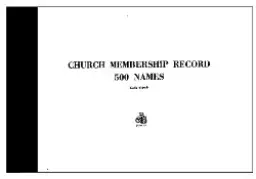 Church Membership Record Book