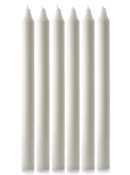 White Advent Candle Set (15" x 1 1/8") - Pack of 6 (over-dipped)