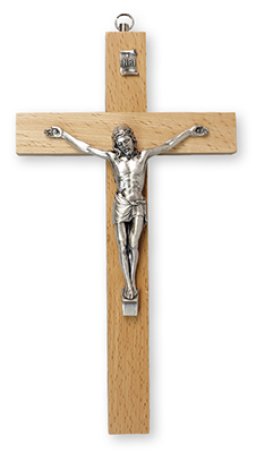 8" Pear Wood Crucifix