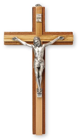 6" Mahogany Wood Crucifix