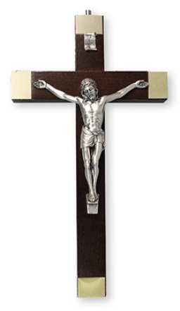 10" Walnut Wood Crucifix