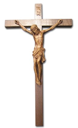 24 1/2" Wood Crucifix with Resin Corpus