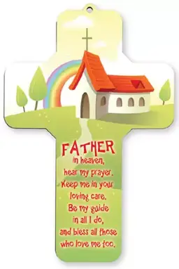 7 1/4" Father in Heaven Wood Cross