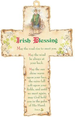 6" Irish Blessing Wood Hanging Cross