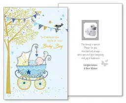 Baby Congratulations Card - Boy/3 Dimensional