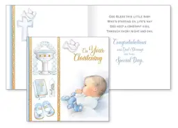 Baby Boy Christening Card