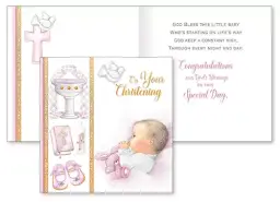 Baby Girl Christening - Single Card