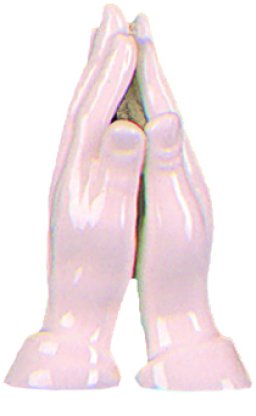 3 1/2" Cream Ceramic Praying Hands