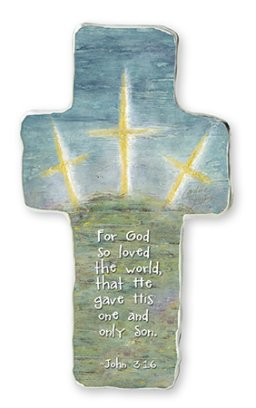 5 3/4" For God So Loved...Artmetal Cross