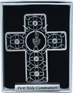 3" Communion Standing Cross with Crystals