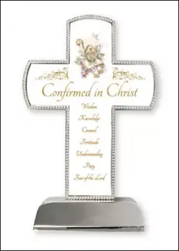 6" Confirmation Metal Standing Cross