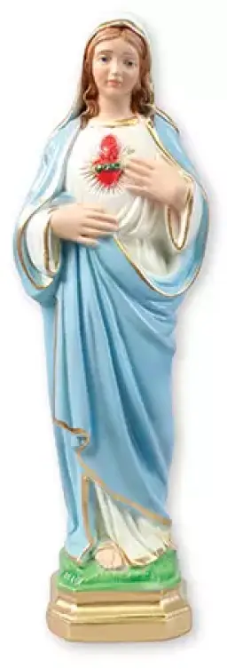 11 3/4" Sacred Heart Of Mary Plaster Statue