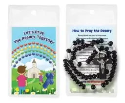 Black Wood Corded Rosary