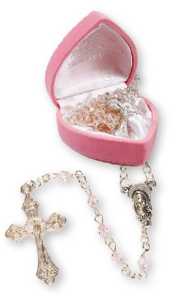 Pink Baby Glass Rosary