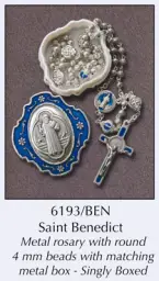 Metal Rosary/St.Benedict/With Matching Box