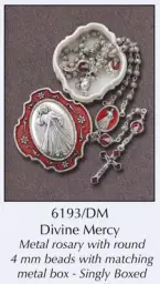 Metal Rosary/Divine Mercy/With Matching Box