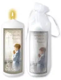 6" Gift Bagged Boys Communion Candle