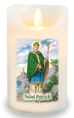 Saint Patrick LED Scented Wax Candle with Timer