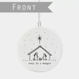 Flat Porcelain Bauble Nativity Scene