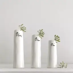 Home, Family, Love Trio of Bud Vases