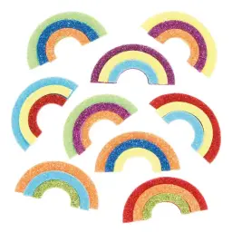 Rainbow Glitter Foam Stickers - Pack of 100