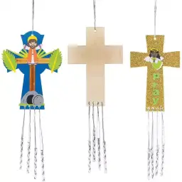 Cross Wooden Windchimes - Pack of 4