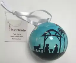 Large Papier Mache Wise Men & Stable Bauble