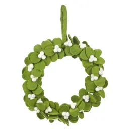 Handmade Felt Fair trade Mistletoe Wreath Christmas Decor