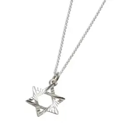 Silver Diamond Cut Star of David Pendant