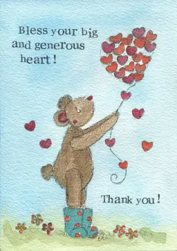 Thank You Card Generous Heart Single card