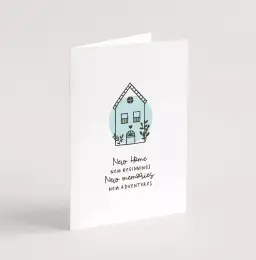 'New Home, New Beginnings' (Scandi Home) A6 Greeting Card