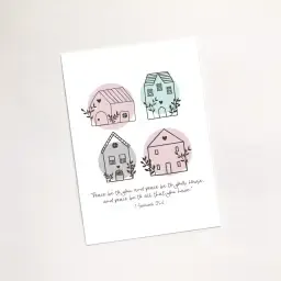 'Peace Be To Your House' (Scandi Home) - Mini Card