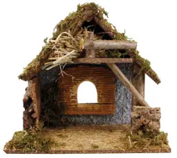 Nativity Wooden Stable with LED Lights