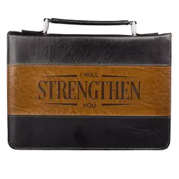 Medium I Will Strengthen You Two-tone Bible Cover - Isaiah 41:10