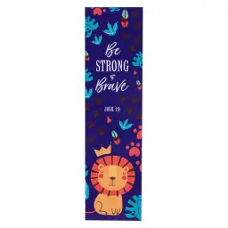 Bookmark-Blue Lion/Be Strong & Brave Josh. 1:9 (Pack Of 10)