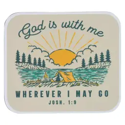 Magnet Cream Camping God is With Me Josh. 1:9