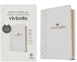 Biblia manual NTV, letra grande con Filament (SentiPiel, Blanco, Letra Roja)