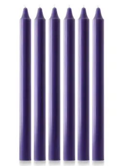 Purple Advent Candle Set (15" x 1 1/18") - Pack of 6 (Over-Dipped)