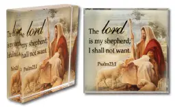 Good Shepherd Glass Block Paperweight