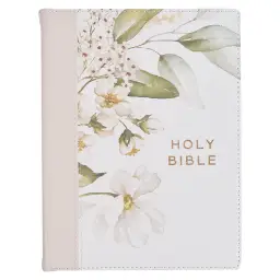 KJV Note-taking Bible Faux Leather HC, Gray Floral Printed