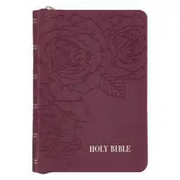 KJV Bible Compact Faux Leather, Merlot w/zipper