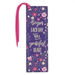 Grateful Heart Faux Leather Bookmark