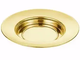 Bread Plate-Polished Steel-Brass Tone