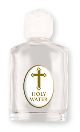 Glass Holy Water Bottle with Cross (20ml) - Single